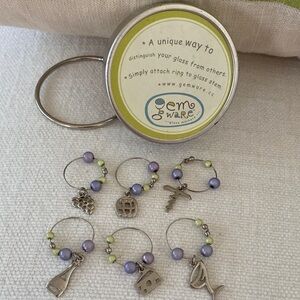 Gemware Wine Glass Charms Set